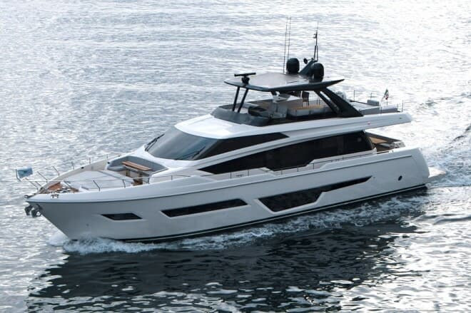 restyled Ferretti Yachts 780 in Singapore