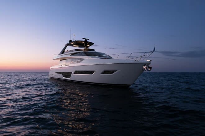 restyled Ferretti Yachts 780 in Singapore