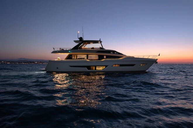 restyled Ferretti Yachts 780 in Singapore